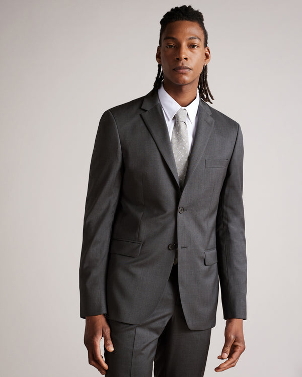 <P>Slim Charcoal Twill Suit Jacket</P>